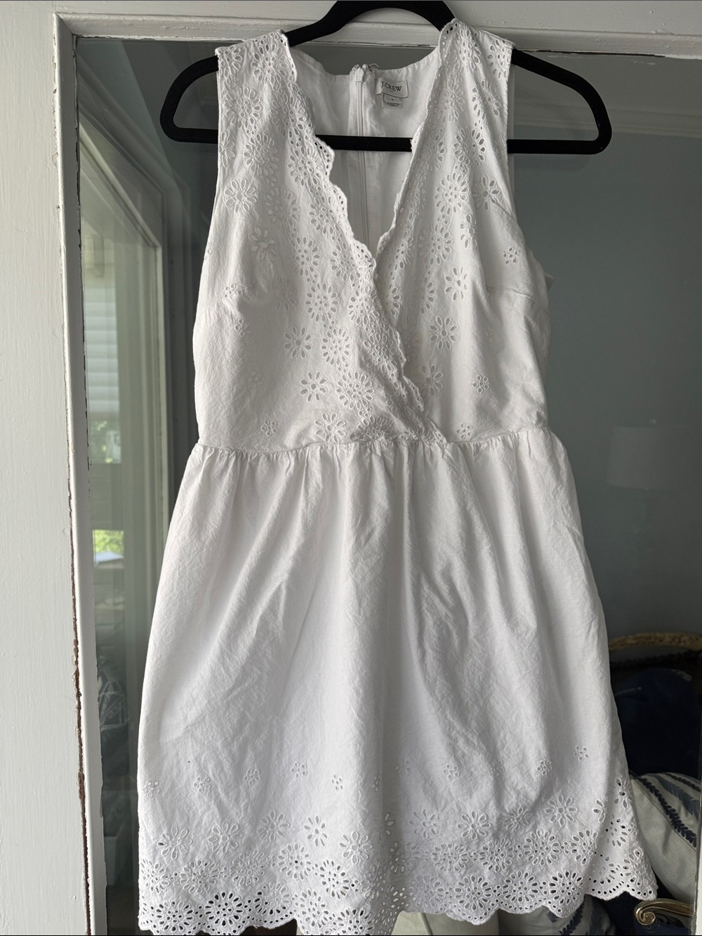 J. Crew White Eyelet Wrap-Style Mini Dress